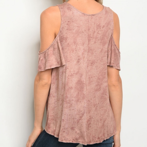 Mauve Cold Shoulder Top - Picture 2 of 2
